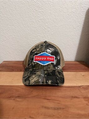 Happy Dad Hard Seltzer Camo Trucker Hunting SnapBack Hat NWT